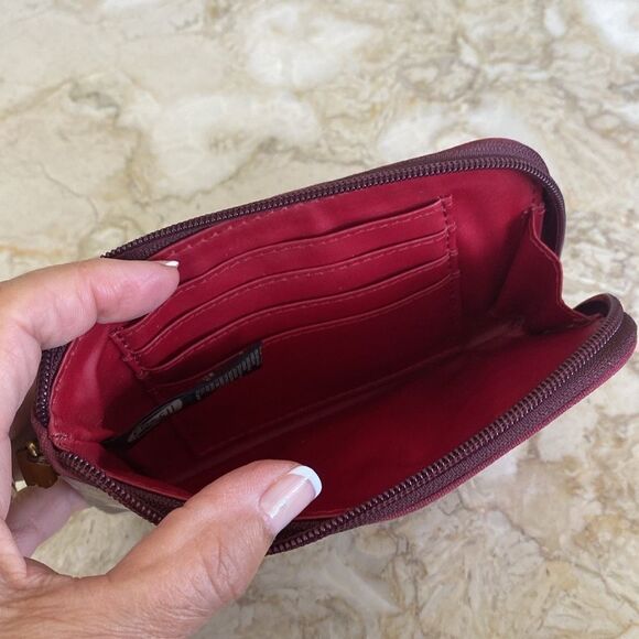 Fossil Coated Canvas & Leather Wristlet Wallet - Picture 7 of 7